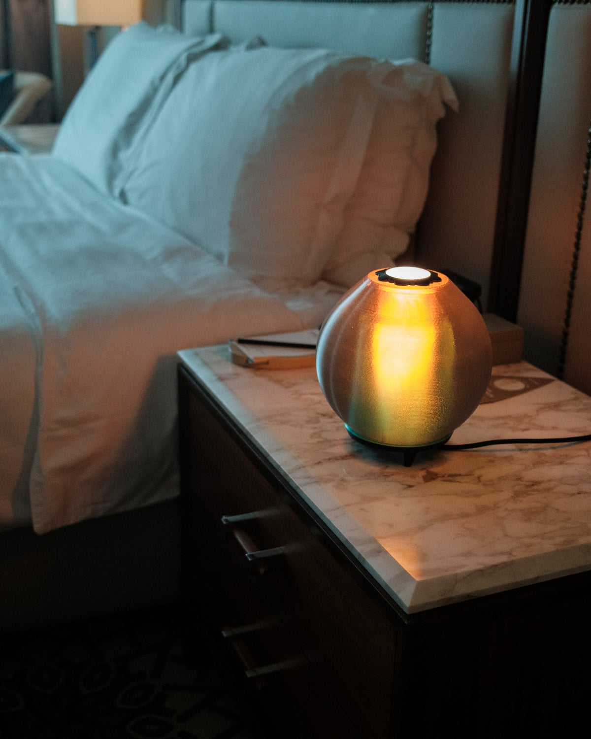Guli Lamp base and cord detail, showing its sculptural stand